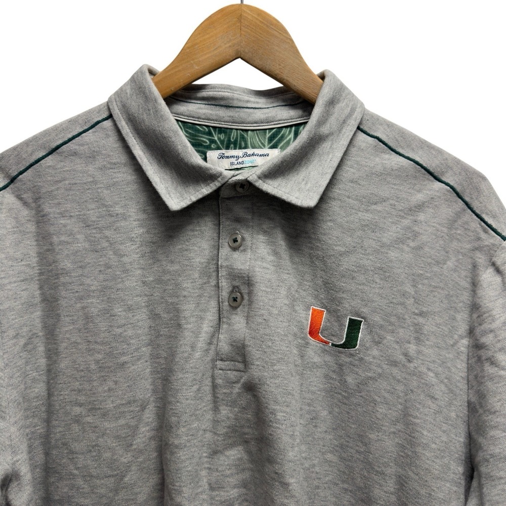 Tommy Bahama x University of Miami Hurricanes Men's XL Gray Island Zone Polo euc